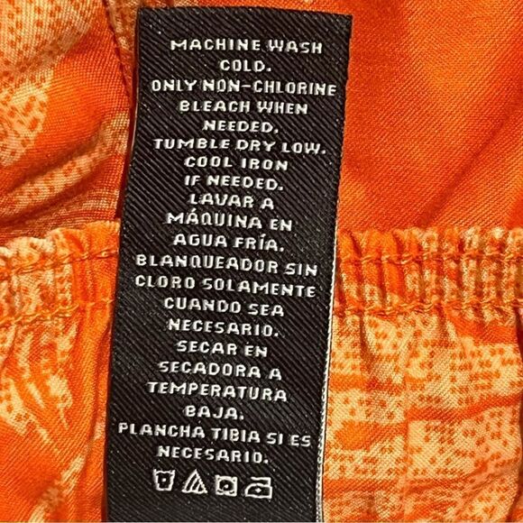 OP Men's Board Shorts Orange Leaf Pattern Size Medium(32-34) - Picture 6 of 8